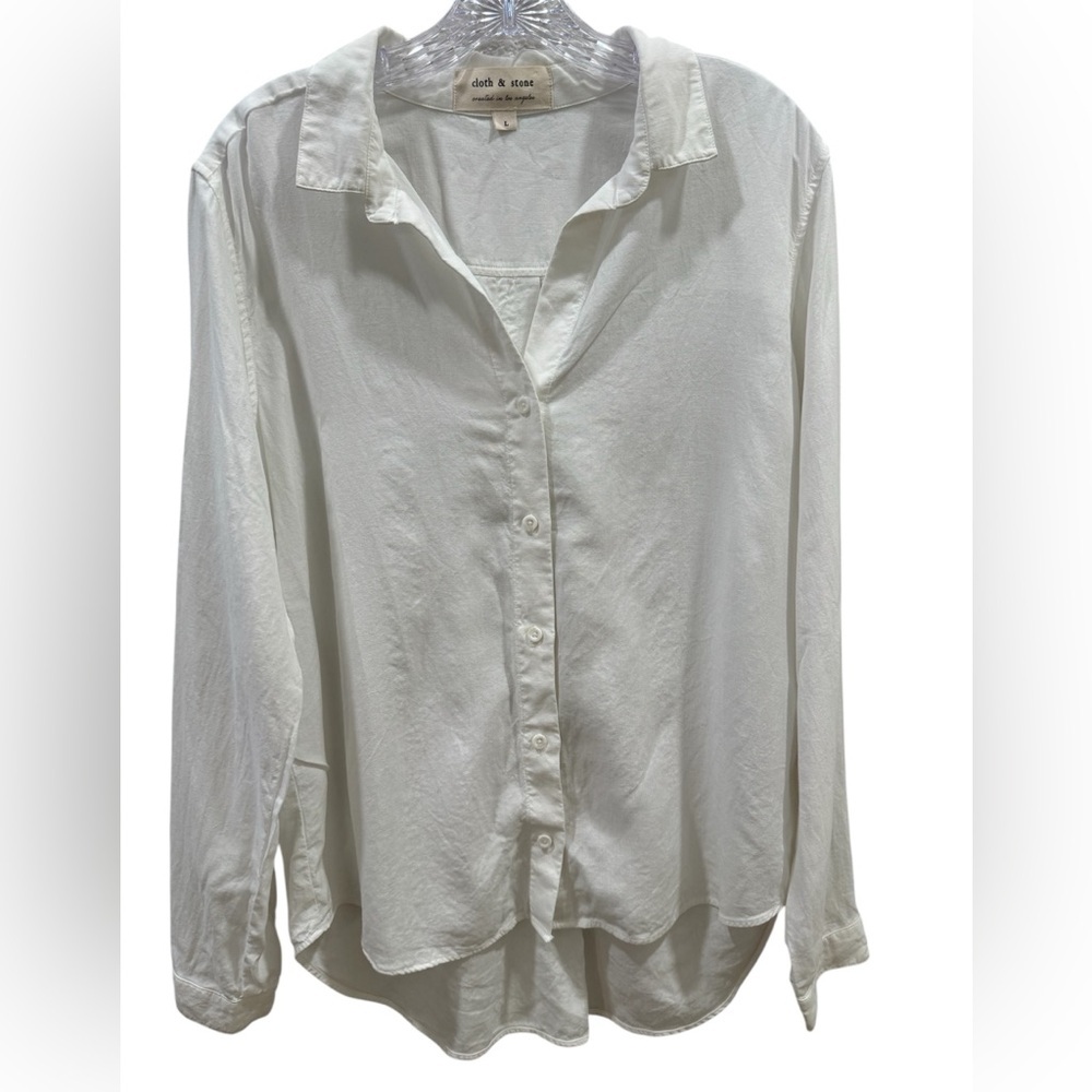 cloth & stone White Button-Down Tencel Shirt - Picture 2 of 5